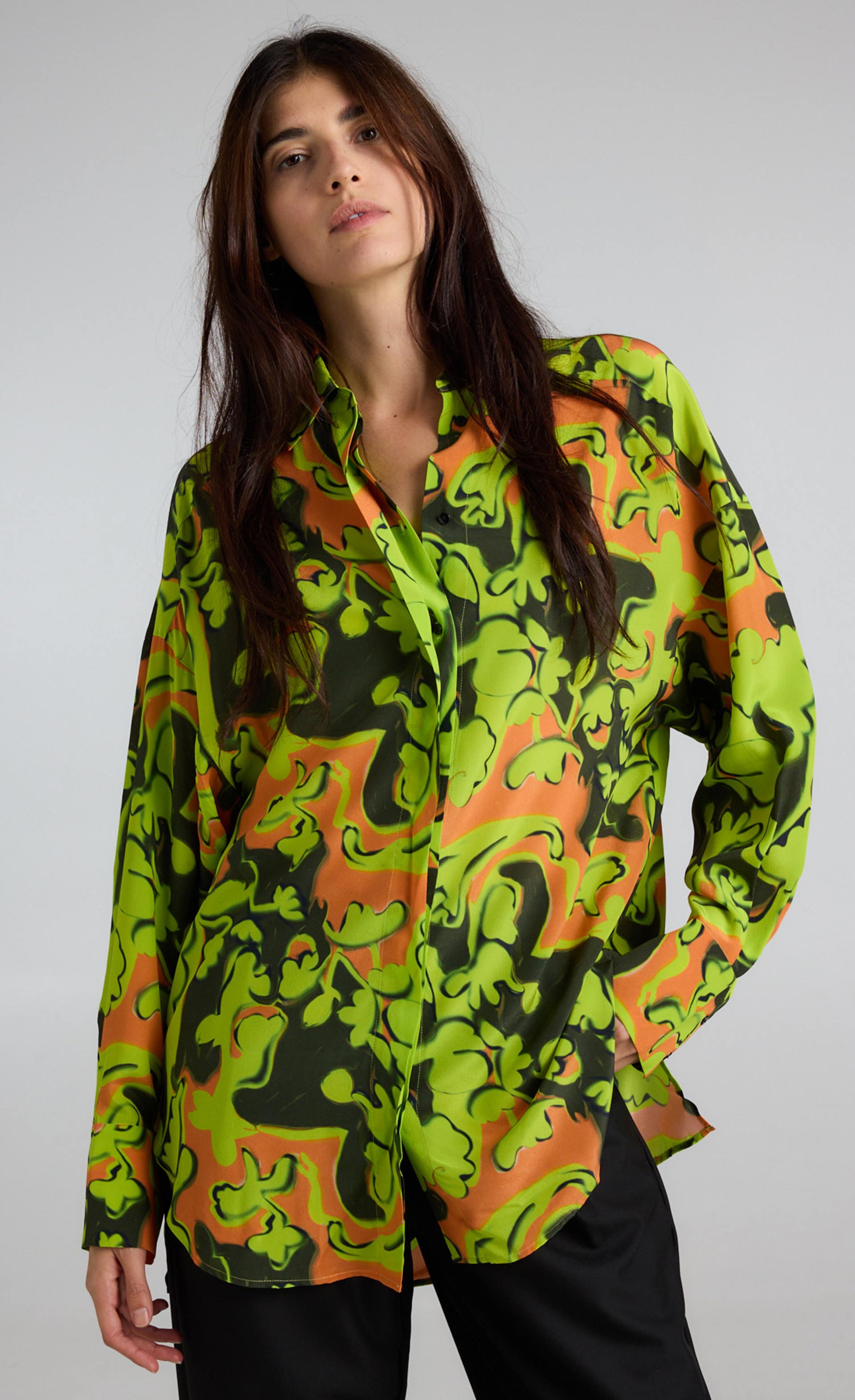 Amelie - Seidenbluse mit Print