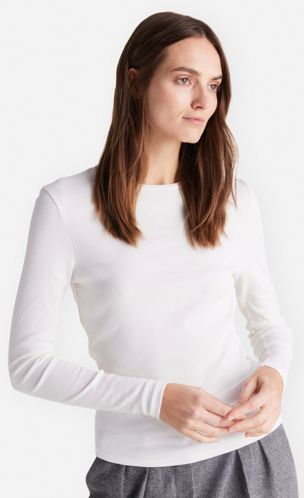 Judilse - Langarmshirt aus feinem Rippjersey