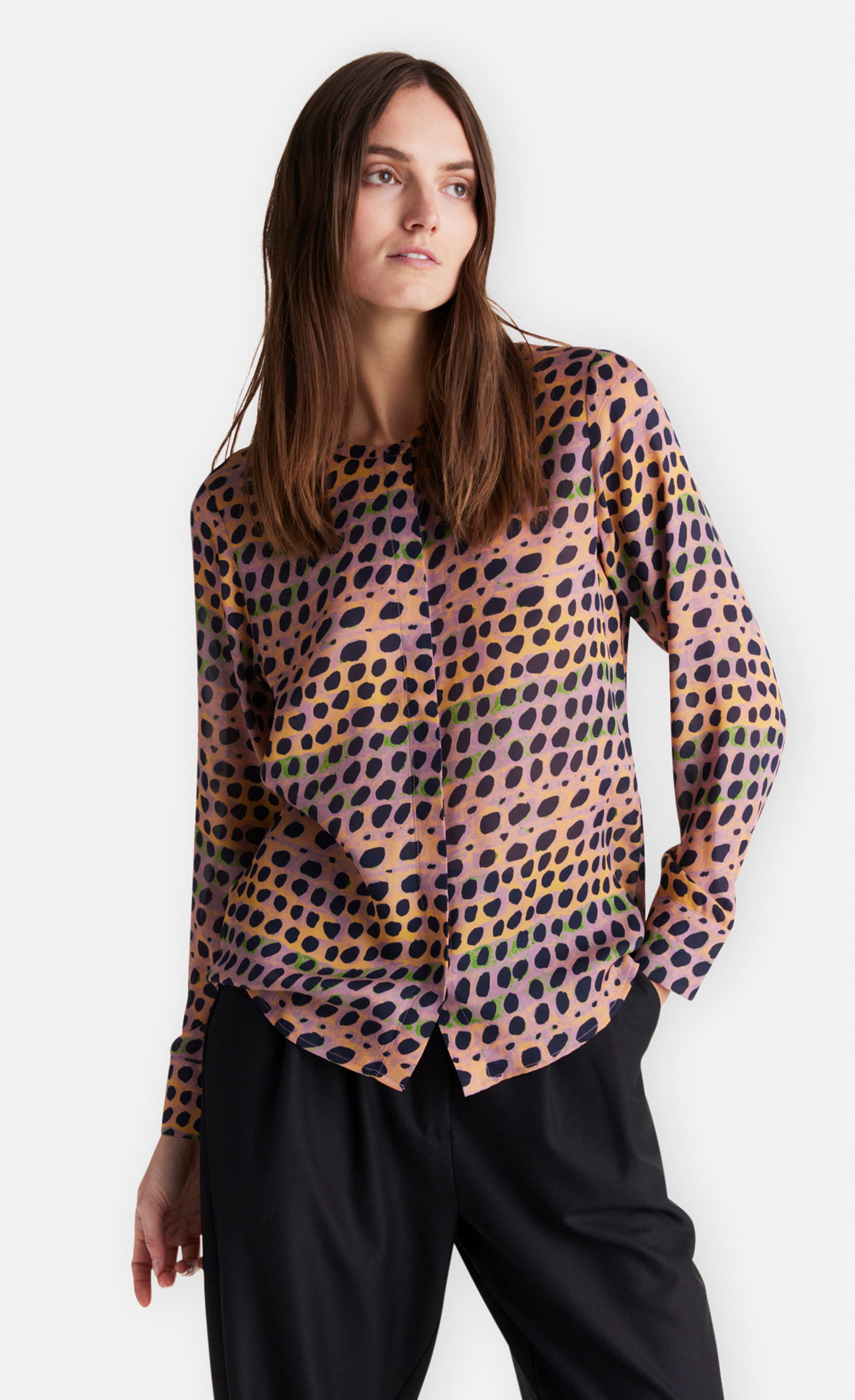 Wanina - Seidenbluse mit Print