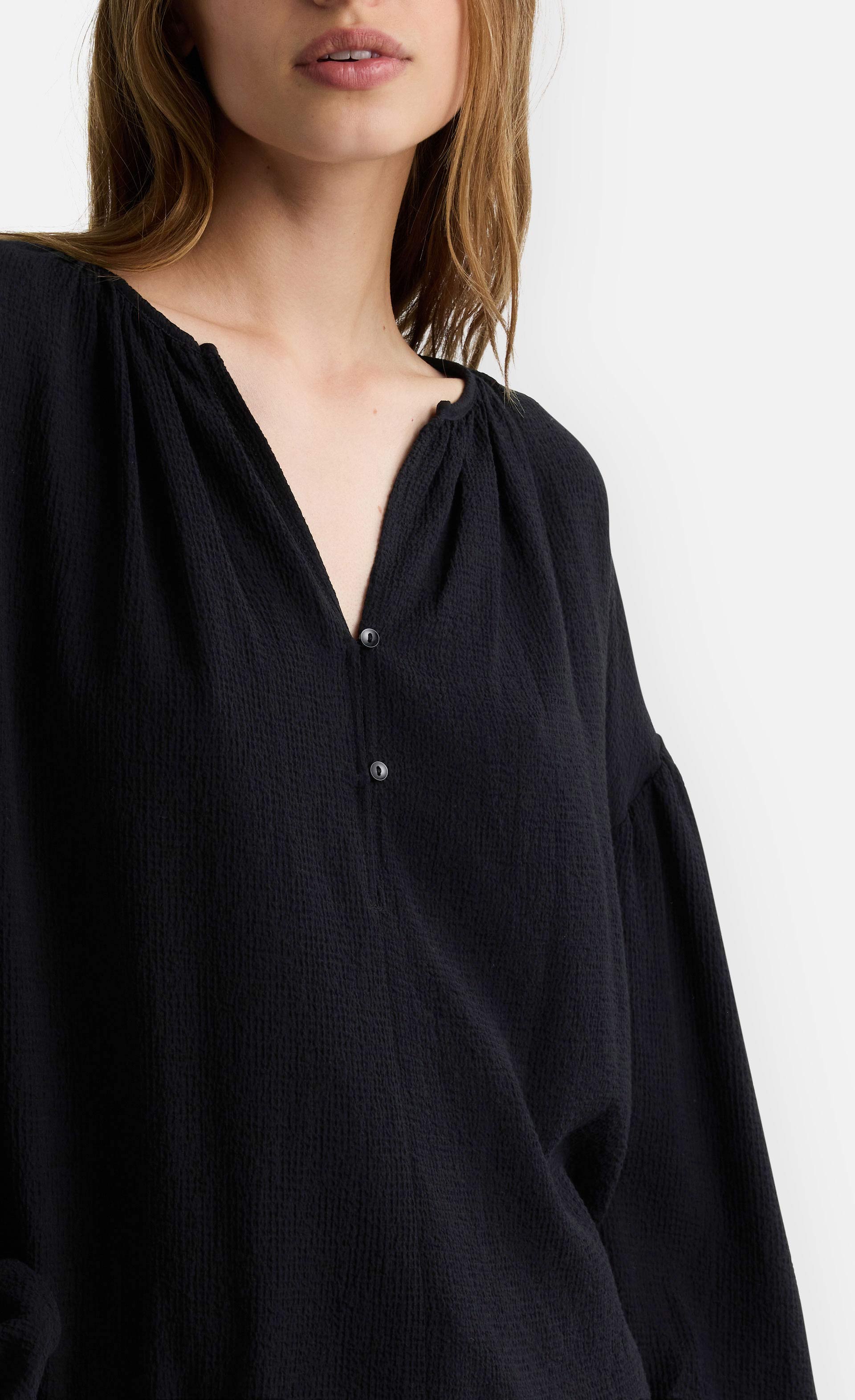 Blunare - Oversize Bluse aus strukturierter Ware