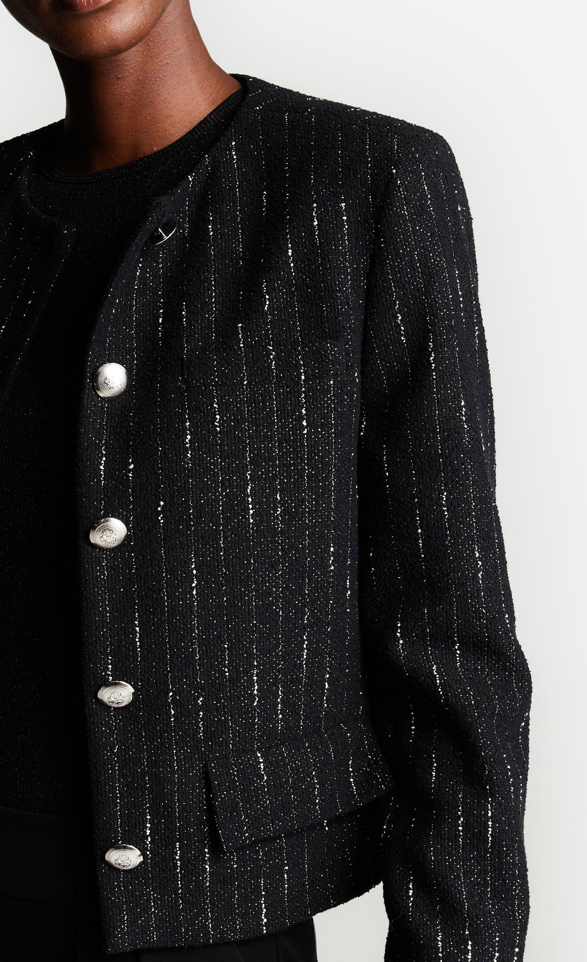 Pianotta - Boucle-Kurzjacke mit Lurex