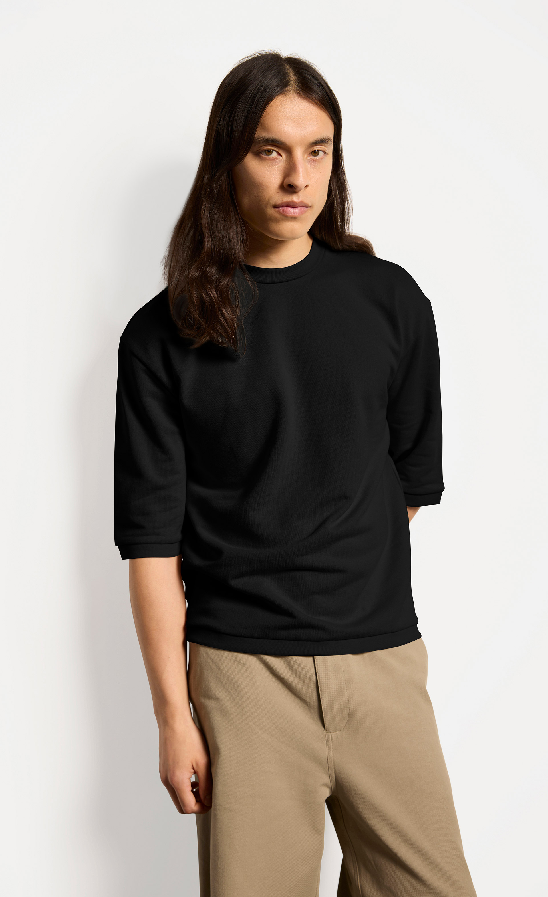 Clarenzo - Halbarm Sweatshirt aus Bio-Baumwolle